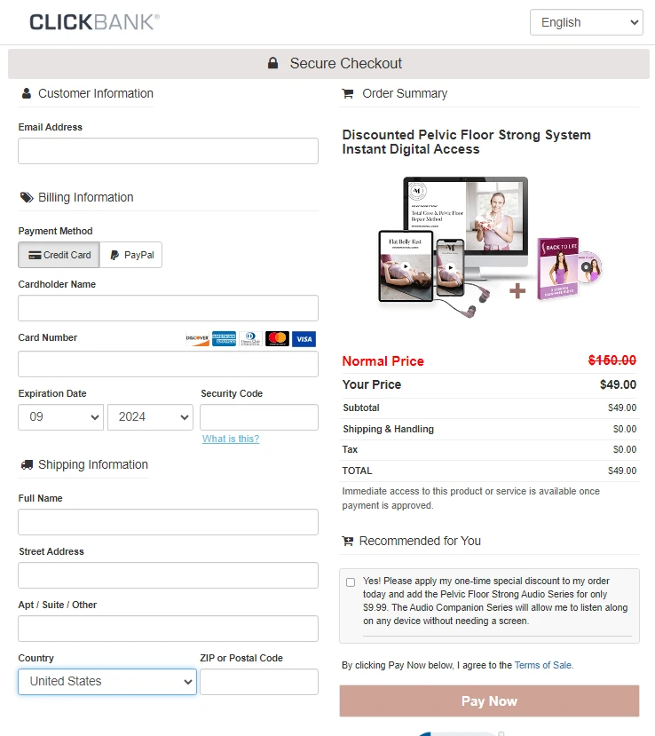 Pelvic Floor Strong Order Page
